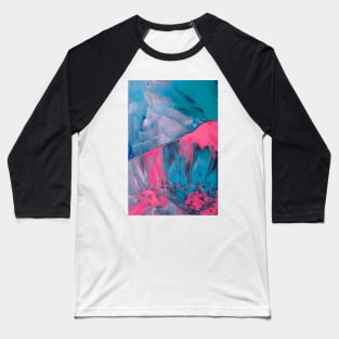 AM I REAL - Fluid Abstract Glitch Art Baseball T-Shirt